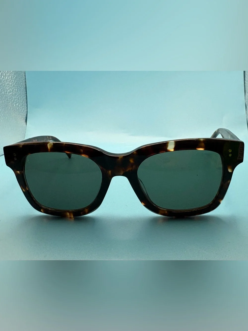 RAEN Gilman Tortoise Frame Sunglasses with Green Lenses